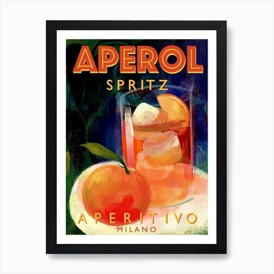 Aperol Spritz Aperitivo Milano Ital gerahmtes Wandbild Poster Leinwanddruck Bild