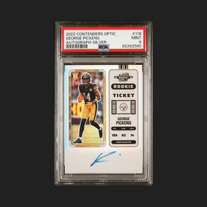 2022-23 George Pickens Silver Prizm On-Card Auto Contenders Optic PSA 9 Mint 118