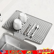 Silicone Dish Drying Mat Anti-Slip Heatproof Drain Pad Kitchen Countertop New