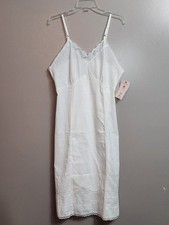 Vintage 80s Sears White Lace-Trim Slip Size 38 NWT! Made In USA!