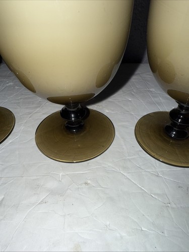 Four Vintage Carlo Moretti Taupe Murano Cocktail Glasses Mid Century Italy - Picture 9 of 14