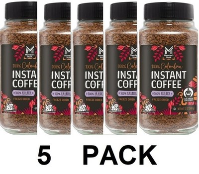 MEMBER'S MARK 100% Colombian Instant Coffee Freeze Dried FAIR TRADE 12 oz 5 PACK