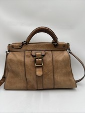 FOSSIL Vintage Revival Satchel BROWN Leather Satchel Crossbody Messenger Handbag