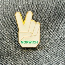 Norwich city  V Sign Badge Peace Badge Two Fingers Badge