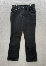 Vintage Calvin Klein Jeans Womens 7 Black Denim Flare Jean Made In USA 90s Y2K