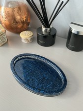 Navy Glitter Resin Decorative Oval  Tray