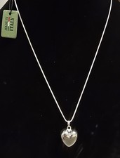 NEW MIA FIORE 925 STERLING SILVER HEART PUFF PENDANT CHAIN NECKLACE FROM ITALY