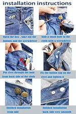 Jean Buttons No Sew 20 Sets Replacement Jean Buttons 17mm Combo Copper Tack Butt