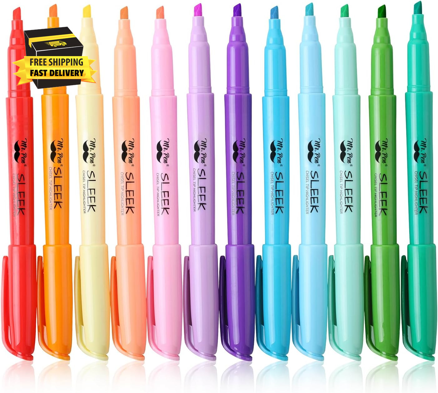 S, 12 Pack, Assorted Colors, Fast Dry, Highlighter Pastel, S