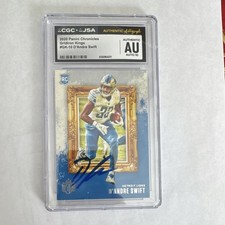 2020 Panini Chronicles Gridiron Kings D'Andre Swift GK-10 Rookie Auto Lions