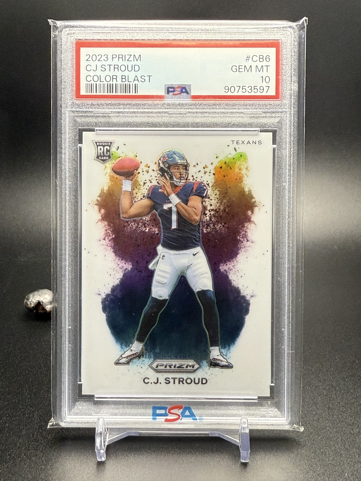 2023 Prizm Color Blast RC CJ Stroud #CB-6 PSA 10