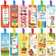 120 Pack Back to School Bookmarks First Day of School Bookmarks, Kids Bookmar...