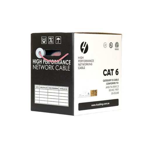 Cat6 Ethernet Cable Reel Box Utp LAN Cable w/ Solid Conductor 305m pink