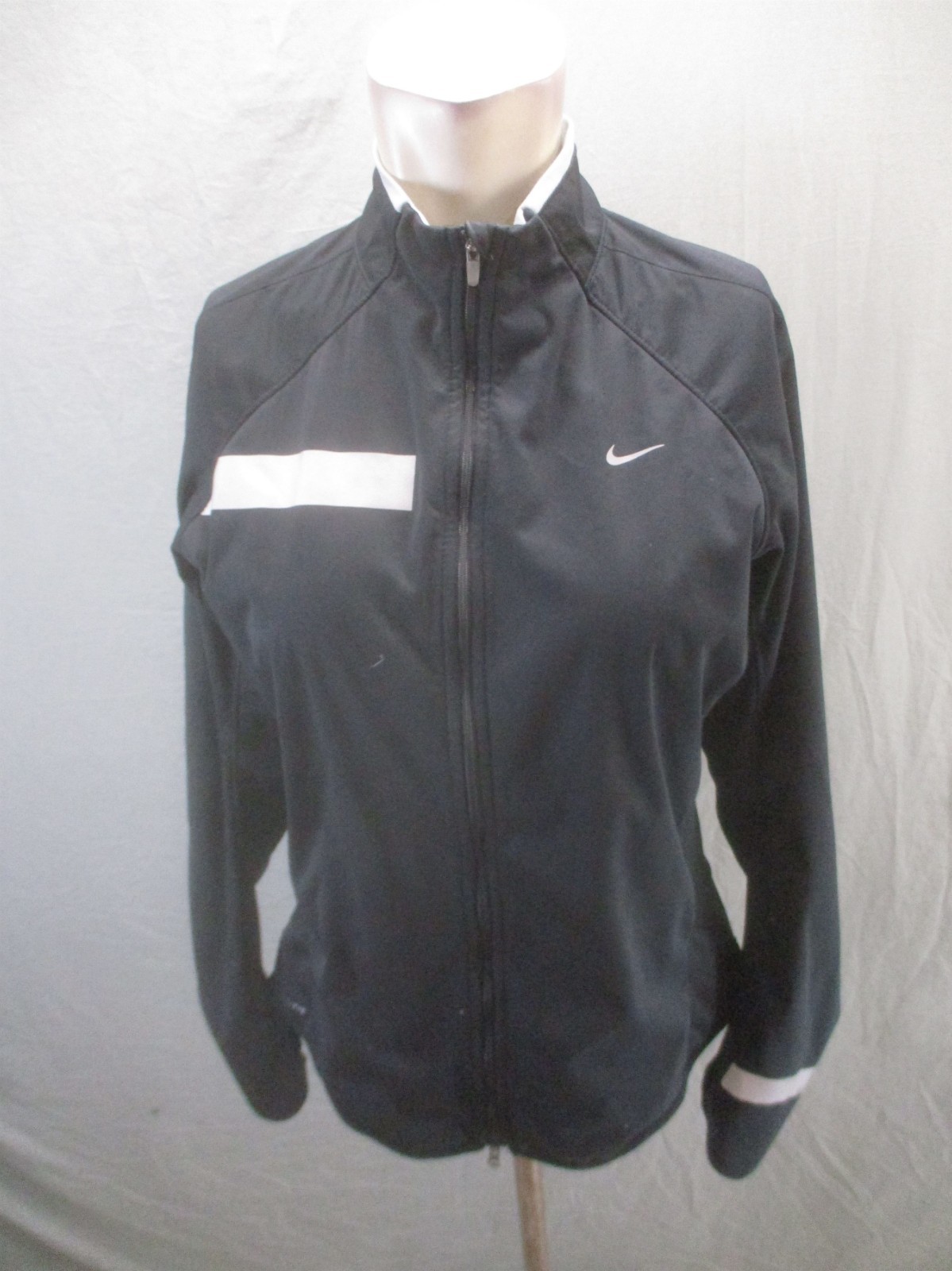 SACAI X NIKE NIKE DRI FIT taglia L donna nera full zip supporto colletto tasca pista giacca 893