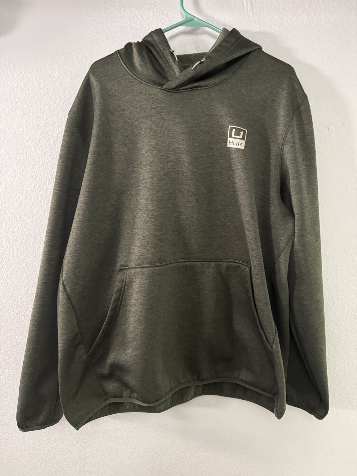 PONY Huk Felpa con Cappuccio Uomo Verde Pullover Felpa Pesca Performance Outdoor XL