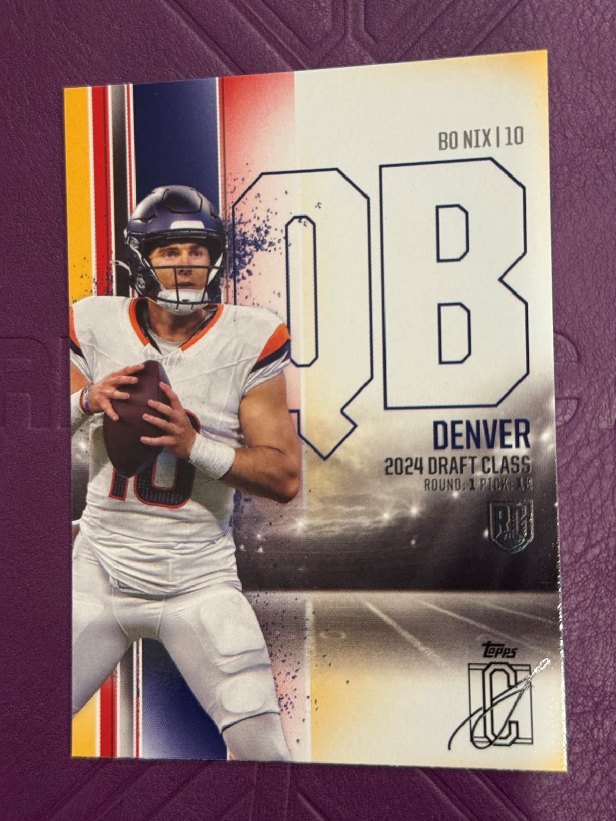 2024 Topps Signature Class - Rookies Bo Nix #100 Red & Yellow (RC)