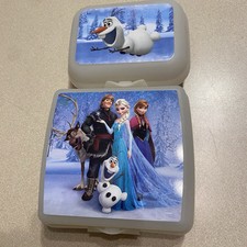 Disney Frozen Tupperware Lunch Sandwich Snack Containers Elsa Anna Kristoff Olaf