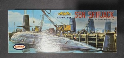 Rare 1962 Aurora Atomic Submarine Skipjack 1:228 Scale OB Model Kit 711-100