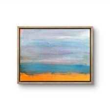 Calming Acrylic Beach Scene With Soft Sunset sky Original Coastal