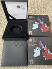 CELEBRATION OF BRITAIN £5 SILVER PROOF COIN ROYAL MINT + COA  - EMPTY BOXES