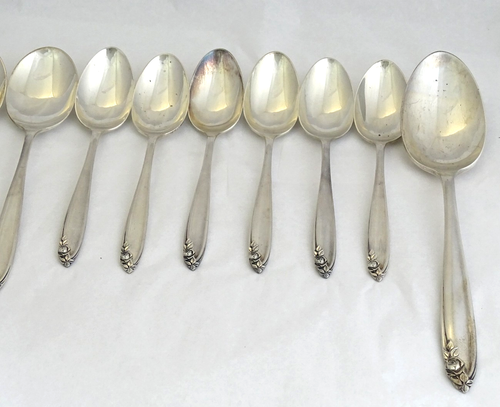 WALLACE STERLING FLATWARE / ASSORTED / 37 PIECES / WITH CASE / CBa1 - Picture 14 of 24
