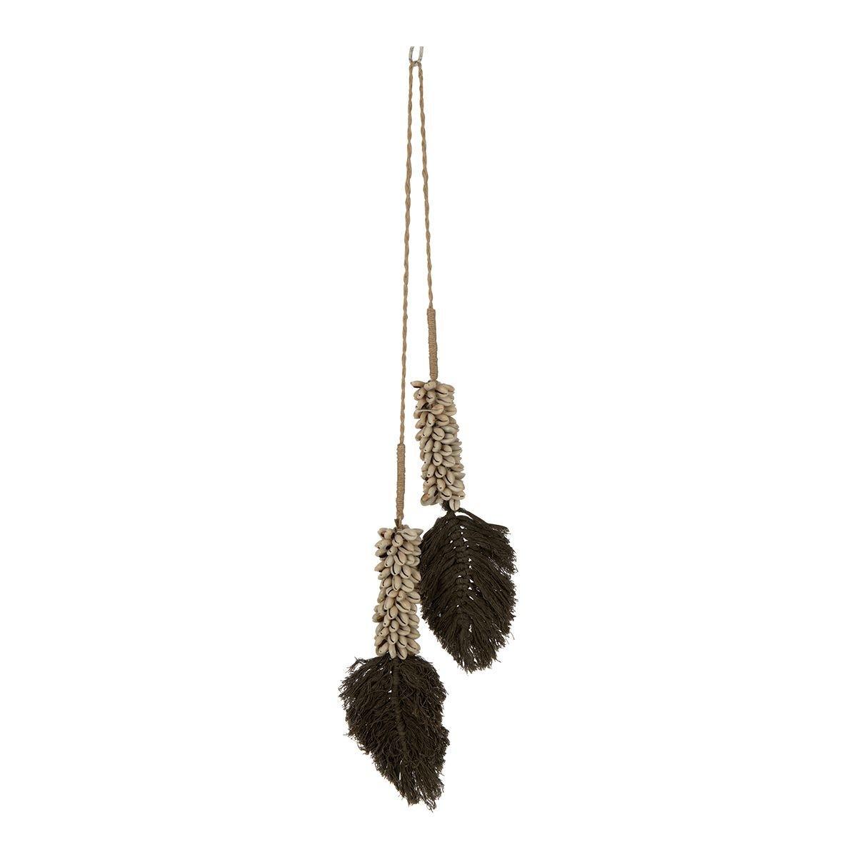 Décoration coquillages cauris 66cm marron pour sublimer un salon bohème chic
