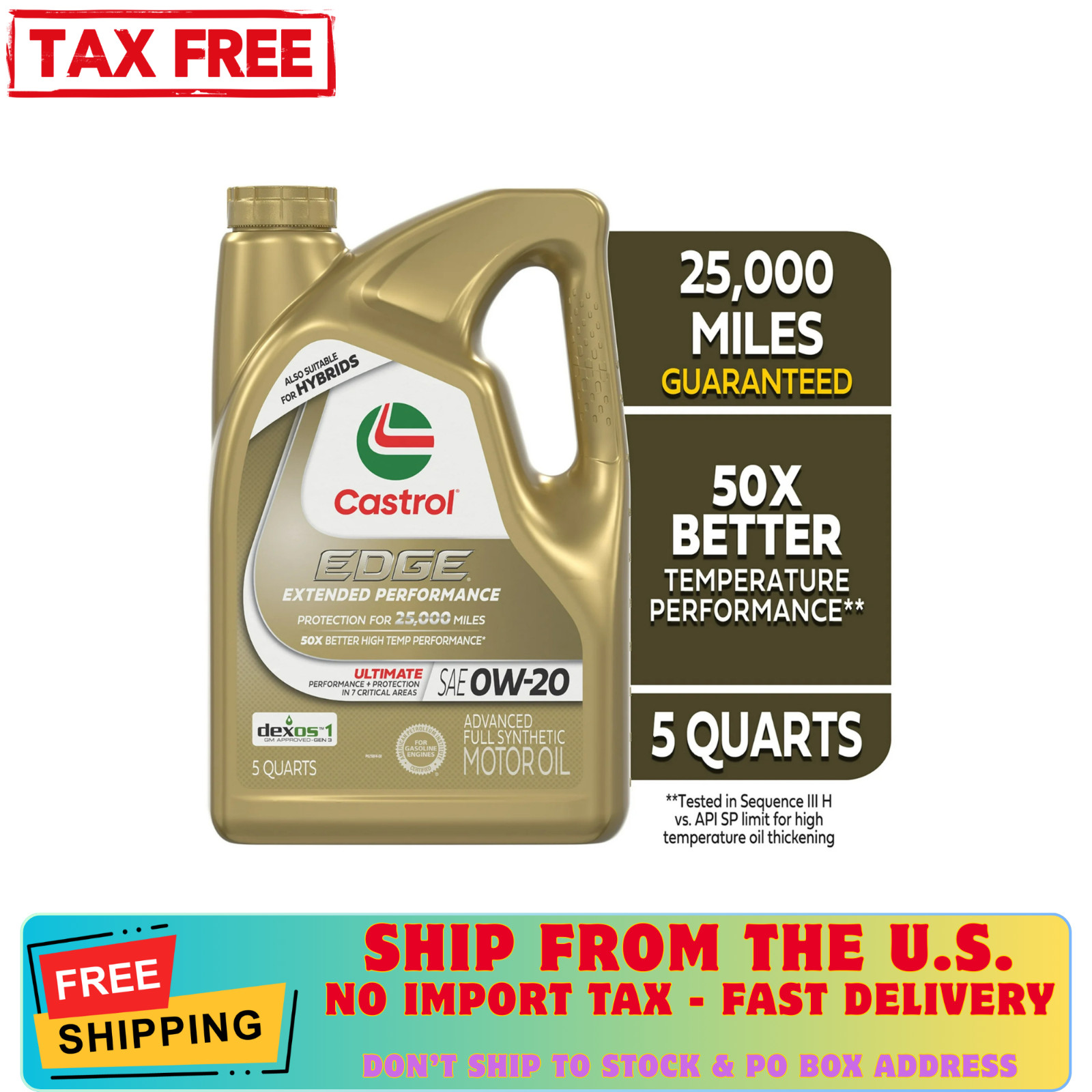 Castrol EDGE Extended Performance 0W-20 Advanced Full Synthe