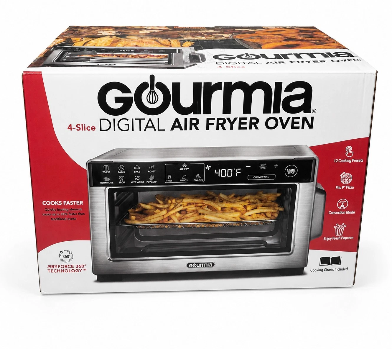 Gourmia Digital Air Fryer Oven 4-Slice Toaster 12 Presets Stainless Open Box New
Opens in a new wind