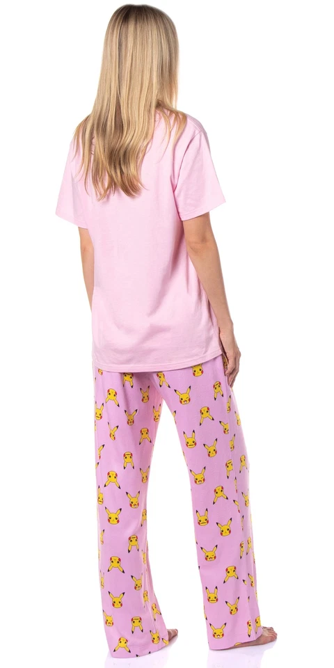 Pokemon Mujer Pikachu Caras 2 Piezas Camisa y Pantalones Pijama Conjunto Salón Foto 4 de 4