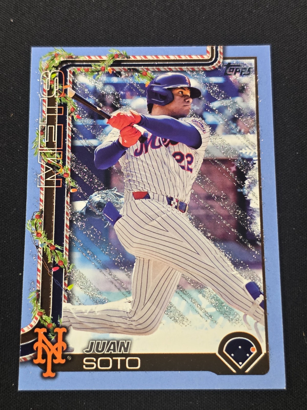 2025 Topps Holiday - Juan Soto #H150 Holiday Light Blue & White Glitter