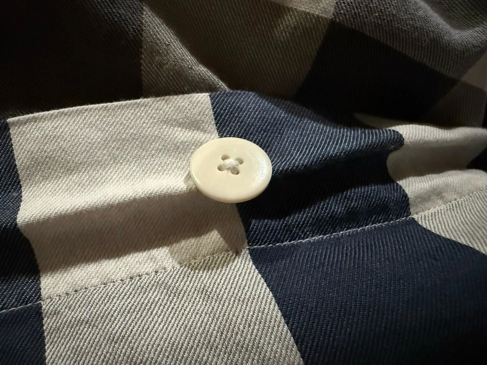 Restoration Hardware diestro bebé y niño doble edredón a cuadros/guinga azul marino, gris, blanco Foto 3 de 4