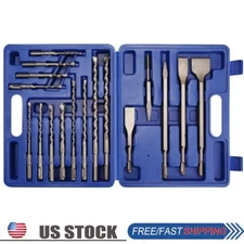 17PC Drill Bits & Chisel SDS PLUS Rotary Hammer BIt Set Fits Bosch & Hilti Plus