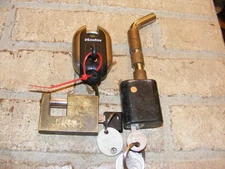 3 Padlocks, Master & Keys, First Watch 1 Key, Hitch Pin Lock & Two Keys