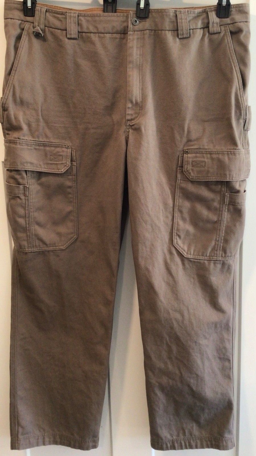 Duluth Mens Carpenter Cargo Canvas Pants Size 47x33 Relaxed Fit