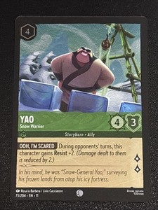 Disney Lorcana Yao - Snow Warrior 73/204 Winterspell Cold Foil Common