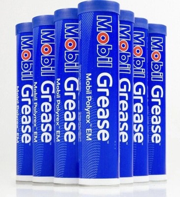 10 Pack Mobil Polyrex EM grease; Polyurea; (10) 14oz tubes