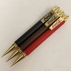 1990s Coca-Cola Mechanical Pencil Gold Tone Detail Lot of 3 Vintage Japan RARE