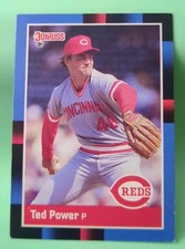 1988 Donruss - Ted Power #142 Solid Blue Upper Left Corner - Cincinnati Reds