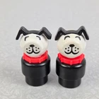 Vintage Fisher Price Little People Plastic Dog Lot of 2  Red Collars