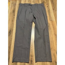 Calvin Klein Dress Pants Mens 38x30 Grey Adult Plaid Flat Front Excellent Used