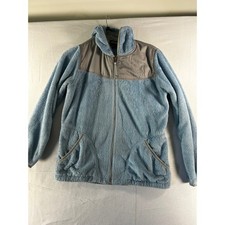 The North Face Osito Fleece Hoodie Girls XL Blue Grey Full Zip Jacket NF0A34V4