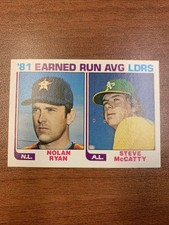 1982 Topps Baseball Card #167 Nolan Ryan/Steve McCatty League Leaders