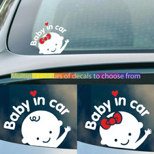 BABY IN CAR  Decal Vinyl Funny Sticker Safety Sign For Car Bumper Window HQ