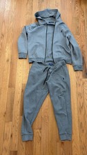 Polo Ralph Lauren Gray Tracksuit Set Hoodie  Pants Size L Cotton Blend Zip