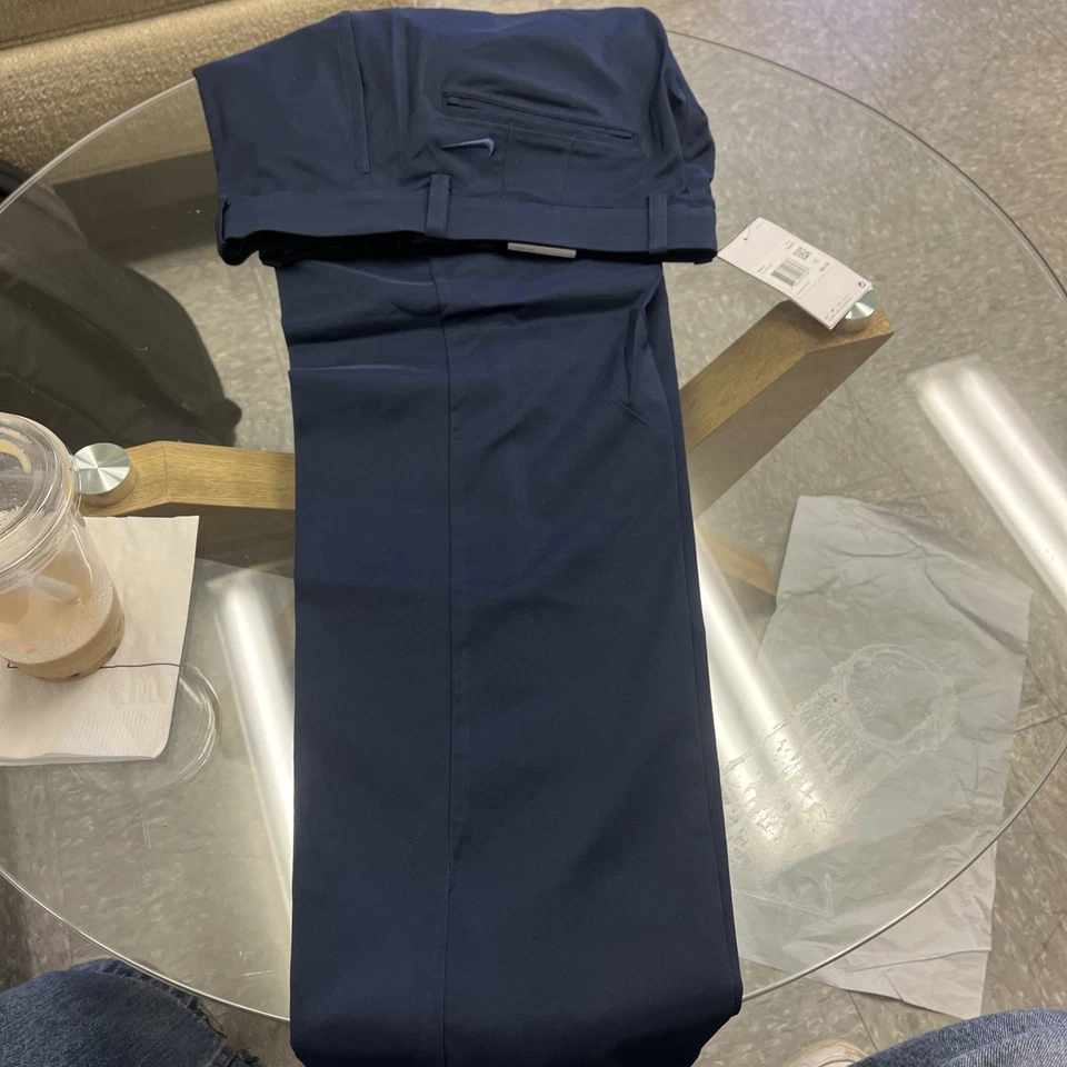 Nike Golf Dri Fit Mens Navy Blue Straight Pants Size 34x32 Pants Chinos - Image 3 of 4