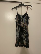 Kimshi Blue Size Small S Tie Dye Black Short Dress Lace Hem Urban Outfitters