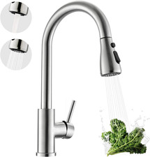 Kitchen Faucet with Pull Down Sprayer, Zero Leakage 1 Hole Brushed Nickel RV ...