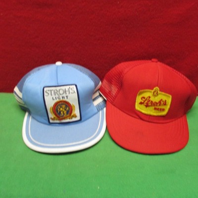 Stroh's Beer Trucker Caps / Hats (2)  Mesh, Snapback