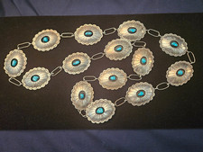 Vintage Native American Turquoise Concho Belt