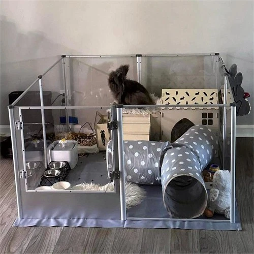 BingoPaw Acrylic Dog Playpen Fence Clear Exercise Play Pen Whelping Box Barrier